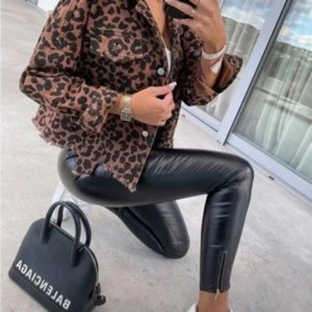 leopard women blazer distressed jacket blazer - Picture 4 of 5